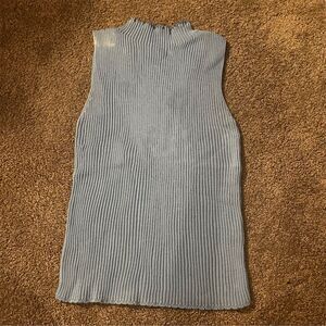 Uniqlo Women's Sleeveless Turtleneck Sweater Light Blue Size M